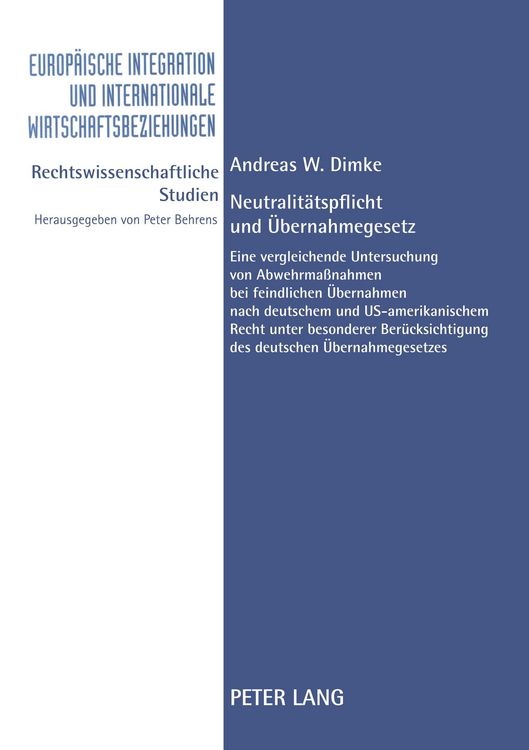 Produktbild: Neutralit&auml;tspflicht und &Uuml;bernahmegesetz