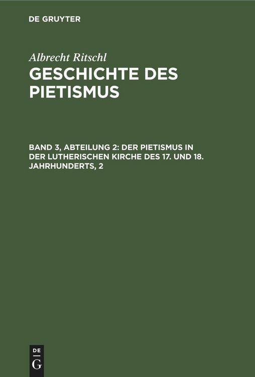 Produktbild: Der Pietismus in der lutherischen Kirche des 17. und 18. Jahrhunderts, 2