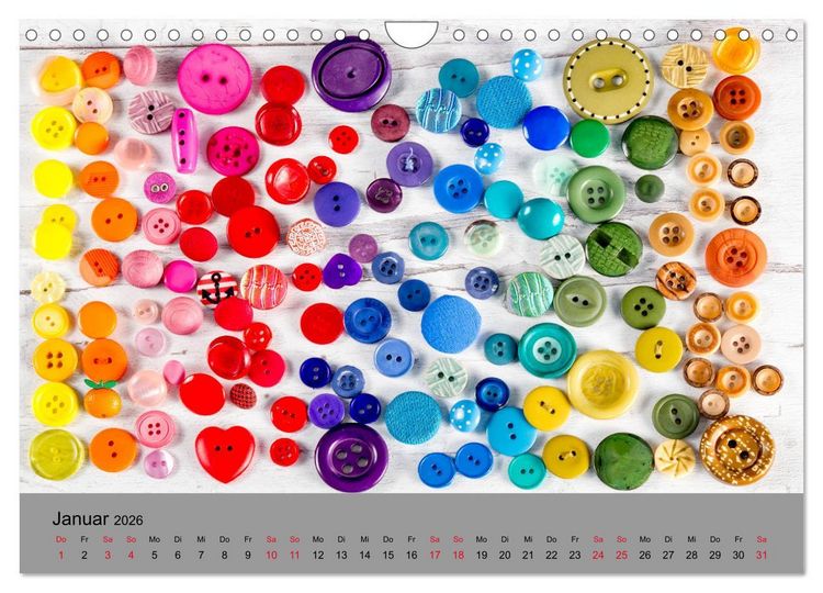 Produktbild: Die Art der Kn&ouml;pfe (Wandkalender 2026 DIN A4 quer), CALVENDO Monatskalender