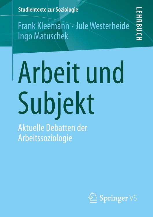 Produktbild: Arbeit und Subjekt