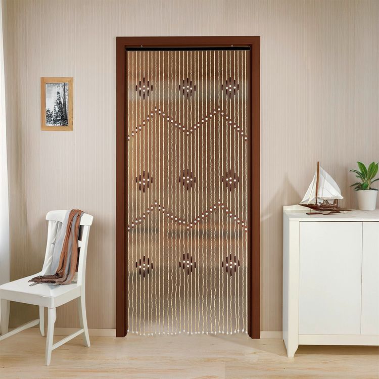 Produktbild: Vorhang Mod. Holzperlen, mehrfarbig, Holz/Bambus, 90x200 cm, 31 Str&auml;nge aus Ahornholzperlen