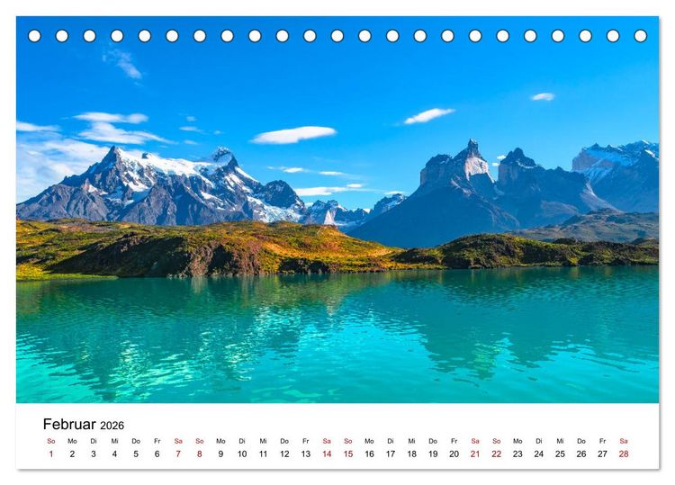 Produktbild: Patagonien, Torres del Paine Nationalpark: Am Rand der Welt (Tischkalender 2026 DIN A5 quer), CALVENDO Monatskalender