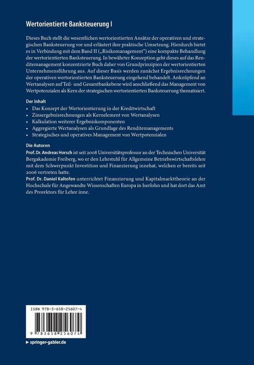 Produktbild: Wertorientierte Banksteuerung I