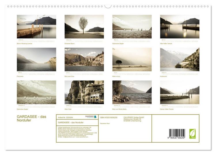 Produktbild: GARDASEE - das Nordufer (hochwertiger Premium Wandkalender 2026 DIN A2 quer), Kunstdruck in Hochglanz