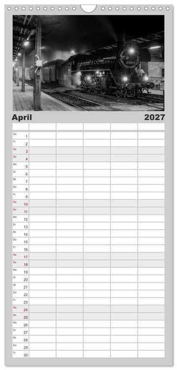 Produktbild: Familienplaner 2027 - Dampfloks in der DDR mit 5 Spalten (Wandkalender, 21 x 45 cm) CALVENDO