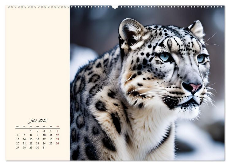 Produktbild: Im Reich der Schneeleoparden (Wandkalender 2026 DIN A2 quer), CALVENDO Monatskalender