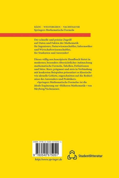 Produktbild: Springers Mathematische Formeln