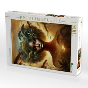 Produktbild: CALVENDO Puzzle Doppelbelichtung einer afrikanischen Frau in der Savanne | 1000 Teile Lege-Gr&ouml;&szlig;e 64x48cm Foto-Puzzle f&uuml;r gl&uuml;ckliche Stunden
