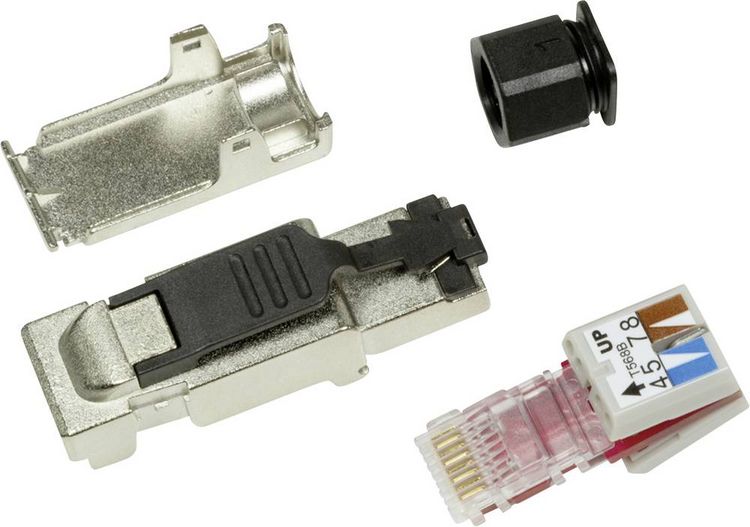 Produktbild: LogiLink MP0040 Feldkonfektionierbarer Stecker, Cat.6A, geschirmt, PrimeLine MP0040 Schwarz, Silber 1 St.