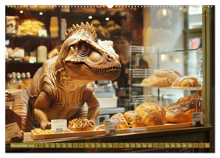 Produktbild: Wie w&auml;re es mit einem Dinosaurier als Haustier? (hochwertiger Premium Wandkalender 2026 DIN A2 quer), Kunstdruck in Hochglanz
