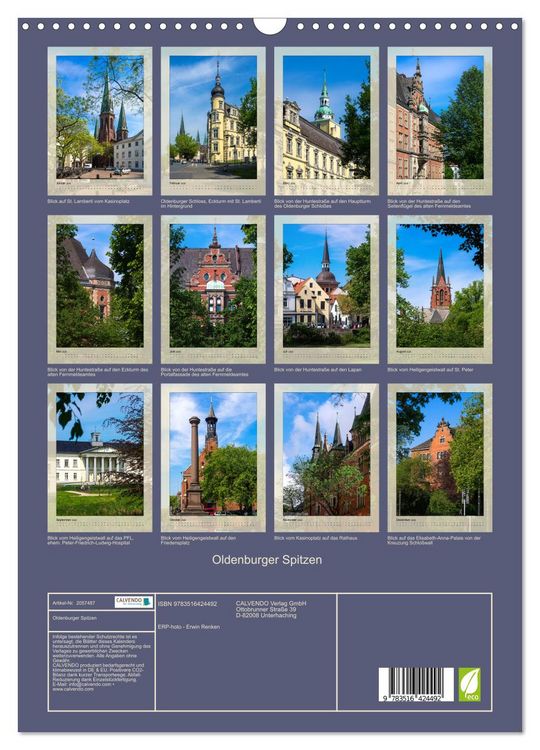 Produktbild: Oldenburger Spitzen (Wandkalender 2026 DIN A3 hoch), CALVENDO Monatskalender