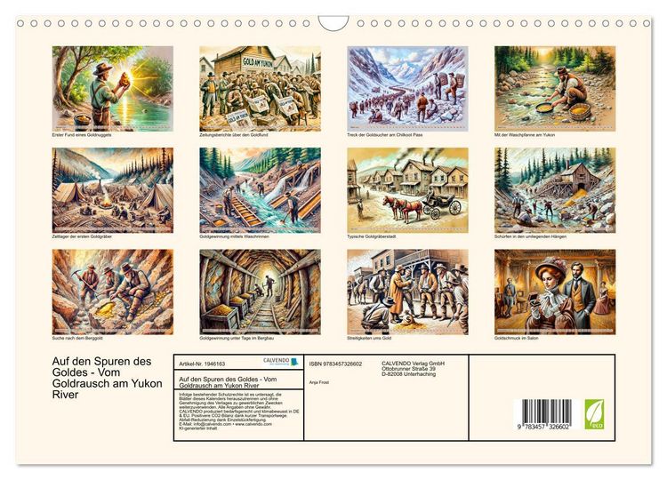 Produktbild: Auf den Spuren des Goldes - Vom Goldrausch am Yukon River (Wandkalender 2026 DIN A3 quer), CALVENDO Monatskalender