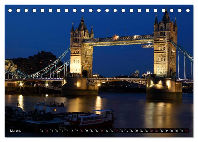 Produktbild: London &bull; Impressionen (Tischkalender 2026 DIN A5 quer), CALVENDO Monatskalender