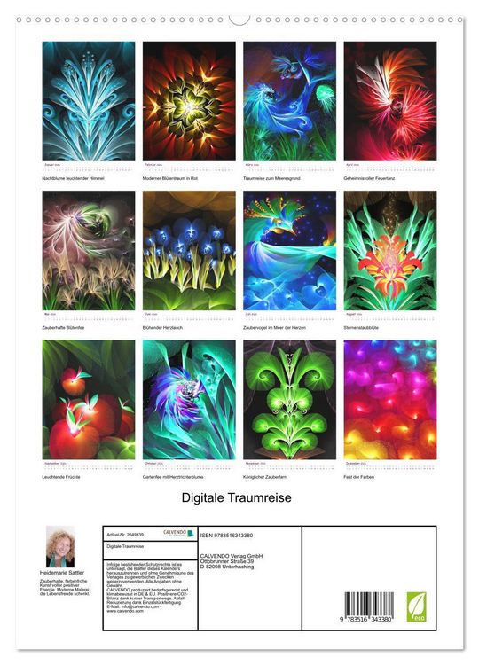 Produktbild: Digitale Traumreise (hochwertiger Premium Wandkalender 2026 DIN A2 hoch), Kunstdruck in Hochglanz