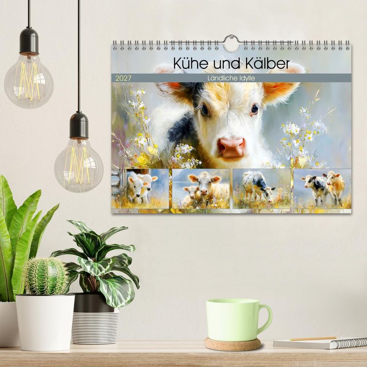 Produktbild: K&uuml;he und K&auml;lber. L&auml;ndliche Idylle (Wandkalender 2027 DIN A4 quer), CALVENDO Monatskalender
