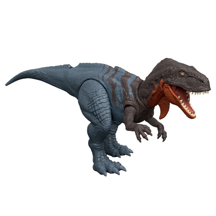 Produktbild: Jurassic World: Die Wiedergeburt Wild Roar Abelisaurus-Dinosaurierspielzeug mit schwanzgesteuertem Beißangriff und Brüllgeräusch