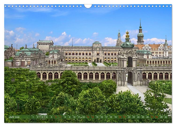Produktbild: Historisches Dresden um 1900 - Fotos restauriert und koloriert (Wandkalender 2026 DIN A3 quer), CALVENDO Monatskalender