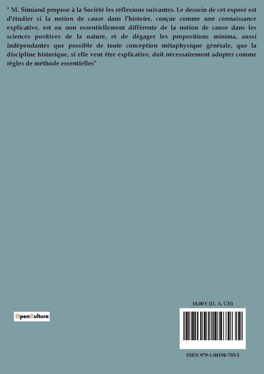 Produktbild: La causalit&eacute; en histoire