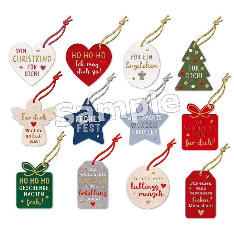 Produktbild: Weihnachtliche Geschenkanh&auml;nger aus Filz