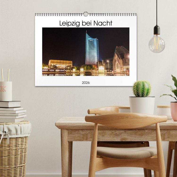 Produktbild: Leipzig bei Nacht (Wandkalender 2026 DIN A3 quer), CALVENDO Monatskalender