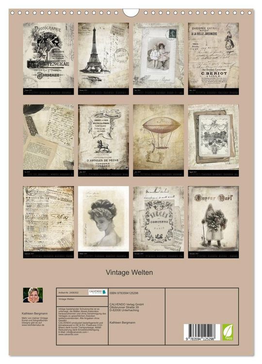Produktbild: Vintage Welten (Wandkalender 2027 DIN A3 hoch), CALVENDO Monatskalender