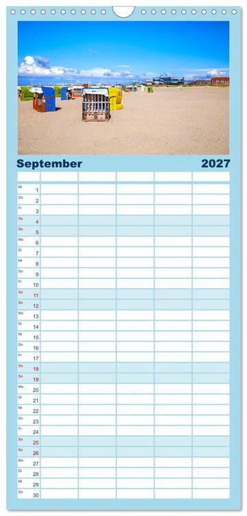 Produktbild: Familienplaner 2027 - Norden-Norddeich. Maritime Orte mit Flair mit 5 Spalten (Wandkalender, 21 x 45 cm) CALVENDO