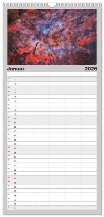 Produktbild: Familienplaner 2026 - Deepsky XVIII mit 5 Spalten (Wandkalender, 21 x 45 cm) CALVENDO