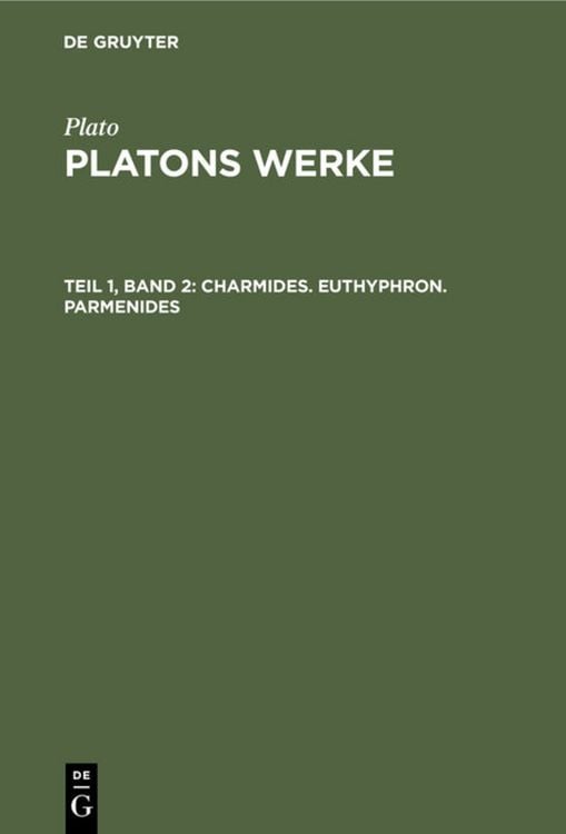 Produktbild: Charmides. Euthyphron. Parmenides