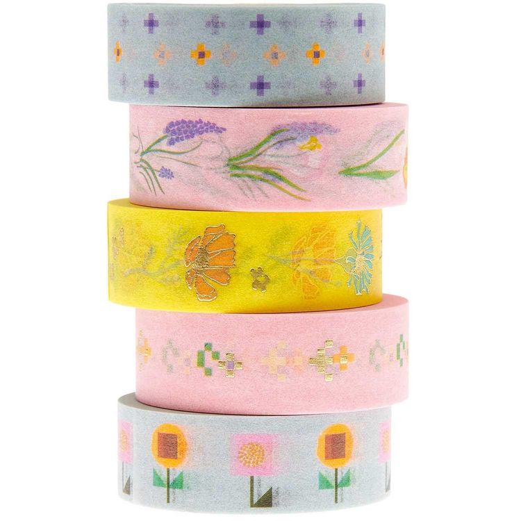 Produktbild: Tape Set Futschikato, Floral MIX, 5 Stk., 1,5 cm x 10 m
