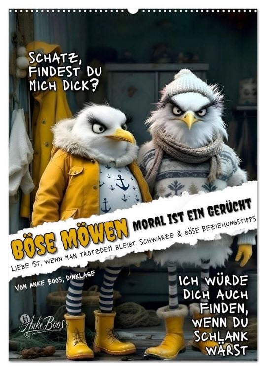 Produktbild: B&ouml;se M&ouml;wen - Moral ist ein Ger&uuml;cht (Wandkalender 2027 DIN A2 hoch), CALVENDO Monatskalender