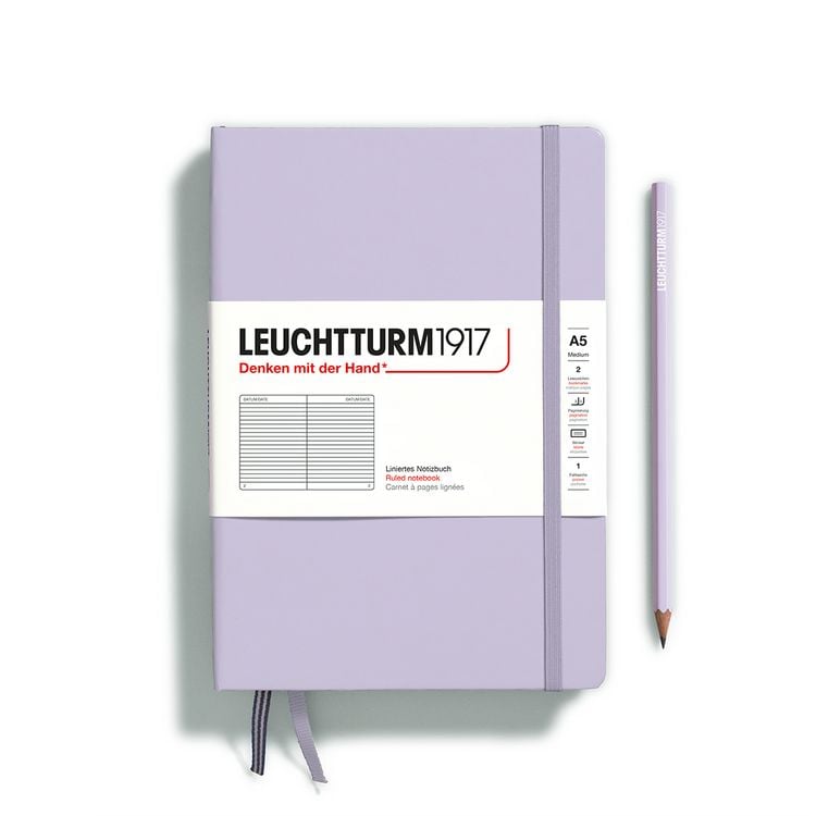Produktbild: LEUCHTTURM1917 Notizbuch Medium (A5), Hardcover, 251 nummerierte Seiten, Lilac, liniert