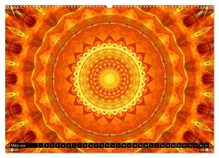 Produktbild: Energie - Mandalas in orange (Wandkalender 2026 DIN A2 quer), CALVENDO Monatskalender