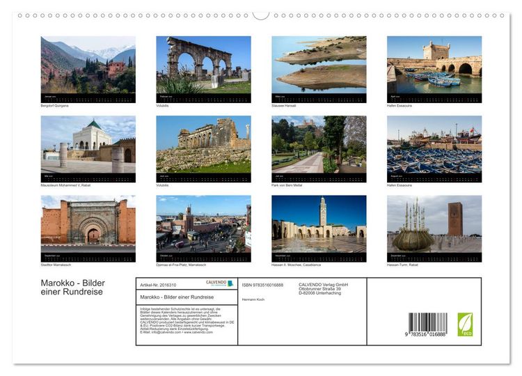 Produktbild: Marokko - Bilder einer Rundreise (hochwertiger Premium Wandkalender 2026 DIN A2 quer), Kunstdruck in Hochglanz