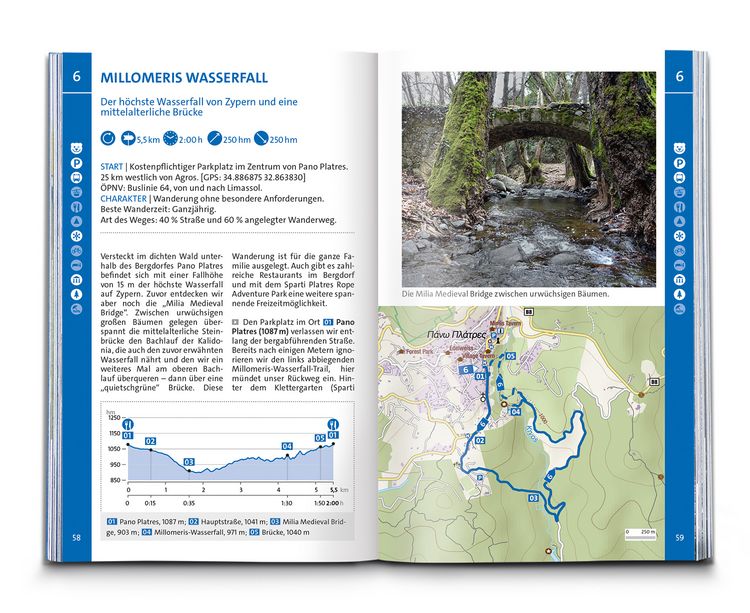 Produktbild: KOMPASS Wanderf&uuml;hrer Zypern, 55 Touren mit Extra-Tourenkarte