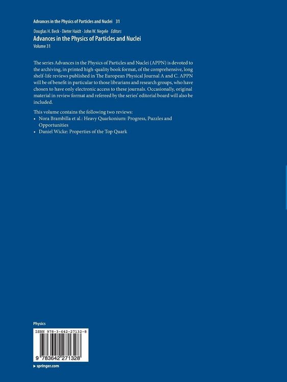 Produktbild: Advances in the Physics of Particles and Nuclei - Volume 31
