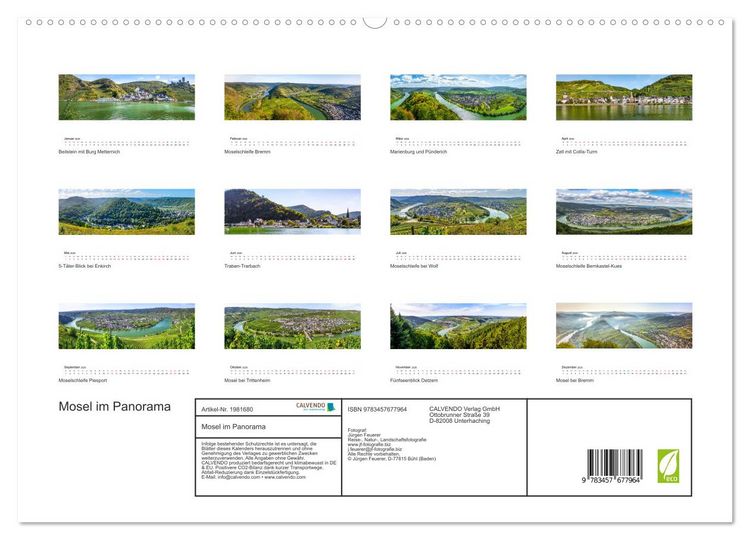 Produktbild: Mosel im Panorama (hochwertiger Premium Wandkalender 2026 DIN A2 quer), Kunstdruck in Hochglanz