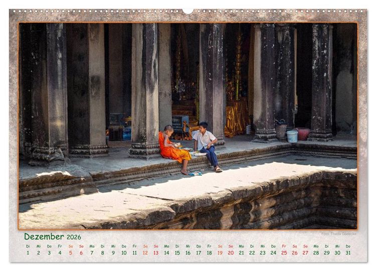 Produktbild: Kambodscha, Angkor Thom, Angkor Wat und Bayon (Wandkalender 2026 DIN A2 quer), CALVENDO Monatskalender