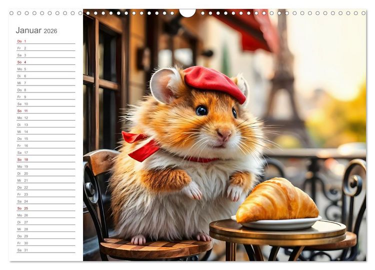 Produktbild: Nagertrip - Ein kleiner Hamster entdeckt die gro&szlig;e Welt (Wandkalender 2026 DIN A3 quer), CALVENDO Monatskalender