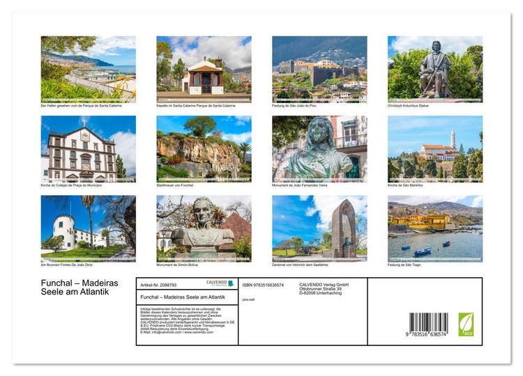 Produktbild: Funchal &ndash; Madeiras Seele am Atlantik (hochwertiger Premium Wandkalender 2026 DIN A2 quer), Kunstdruck in Hochglanz