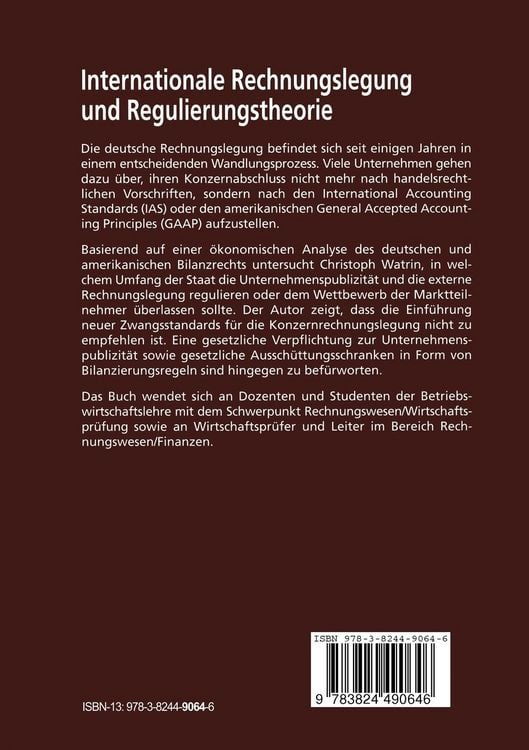 Produktbild: Internationale Rechnungslegung und Regulierungstheorie