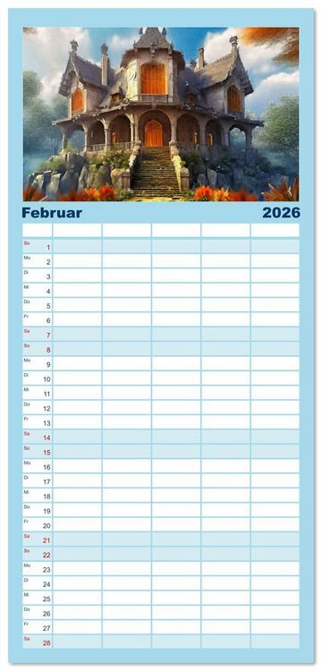 Produktbild: Familienplaner 2026 - Pl&auml;tze zum Tr&auml;umen mit 5 Spalten (Wandkalender, 21 x 45 cm) CALVENDO