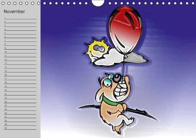 Produktbild: Hunde-Geburtstagskalender / Witziger Cartoon-Kalender (Wandkalender immerw&auml;hrend DIN A4 quer)