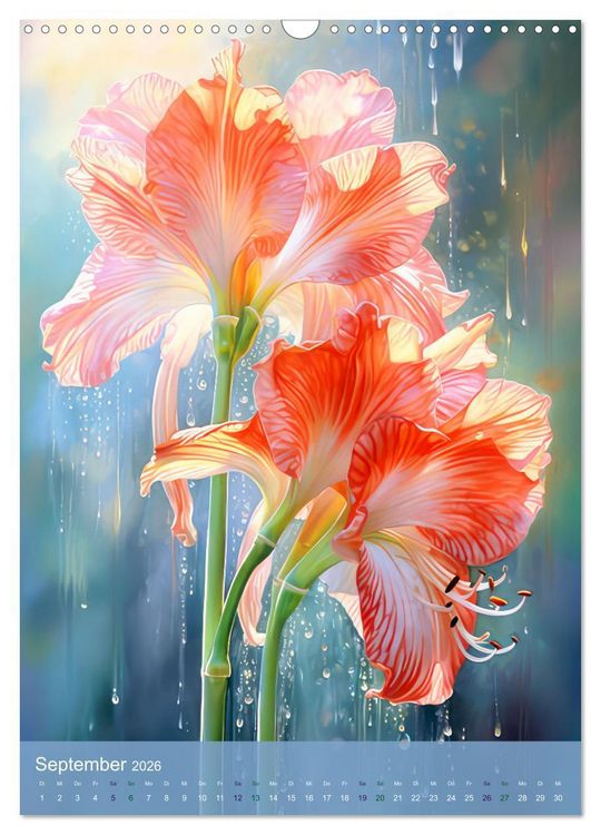 Produktbild: Blumen im Malstil (Wandkalender 2026 DIN A3 hoch), CALVENDO Monatskalender
