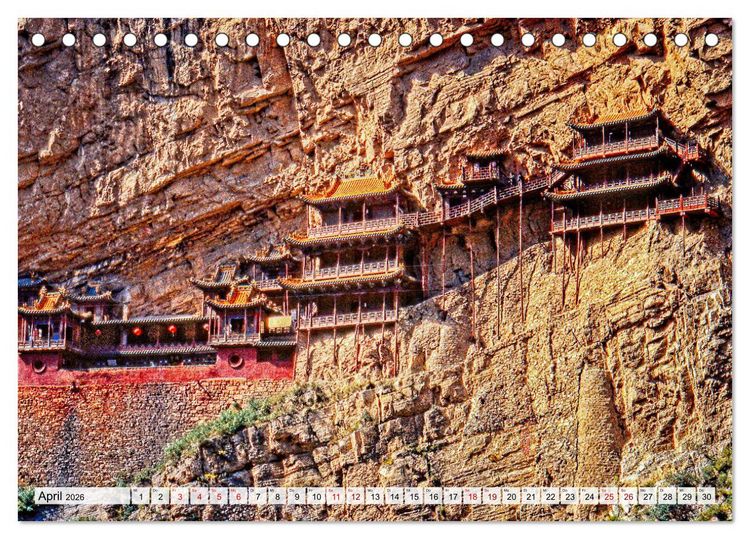 Produktbild: Die Grotten und h&auml;ngenden Kl&ouml;ster von Yungang (Tischkalender 2026 DIN A5 quer), CALVENDO Monatskalender