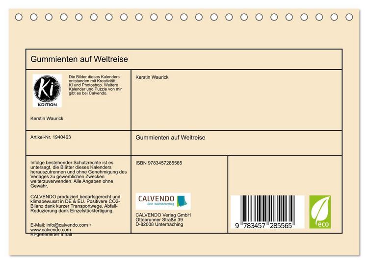 Produktbild: Gummienten auf Weltreise (Tischkalender 2026 DIN A5 quer), CALVENDO Monatskalender