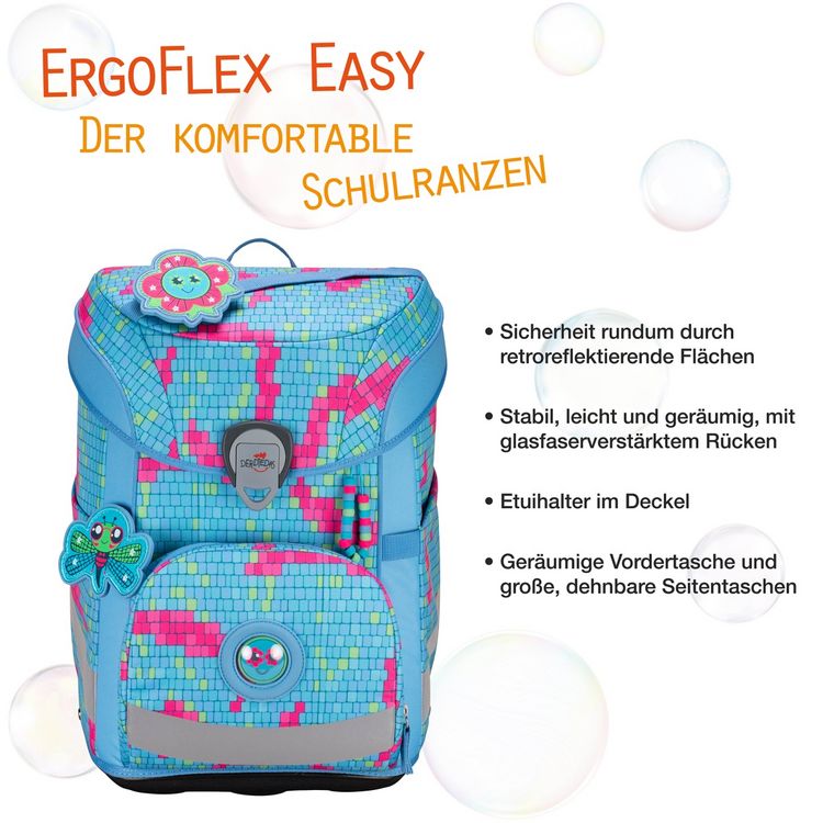 Produktbild: DerDieDas Schulranzen Set ErgoFlex Easy, Schulranzen Set, 5tlg, Happy Pixel