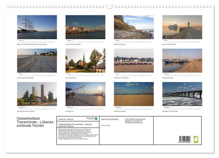 Produktbild: Ostseeheilbad Travem&uuml;nde - L&uuml;becks sch&ouml;nste Tochter (Wandkalender 2026 DIN A2 quer), CALVENDO Monatskalender
