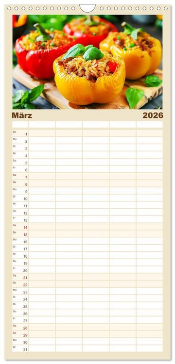 Produktbild: Familienplaner 2026 - Alles Reis oder was?! - Ideen f&uuml;r s&uuml;&szlig;e und herzhafte Reisgerichte mit 5 Spalten (Wandkalender, 21 x 45 cm) CALVENDO