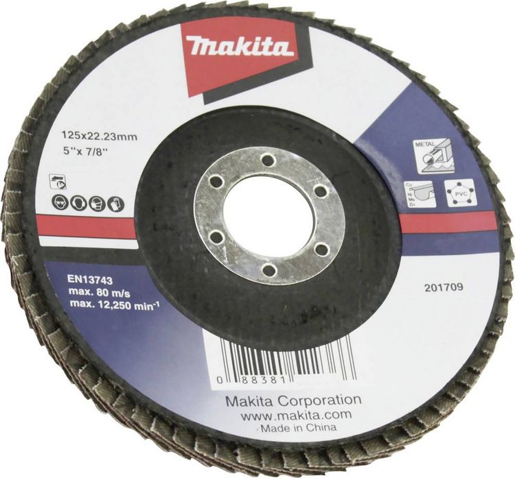Produktbild: Makita D-63482 F&auml;cherschleifscheibe Durchmesser 125mm K&ouml;rnung (num)=60