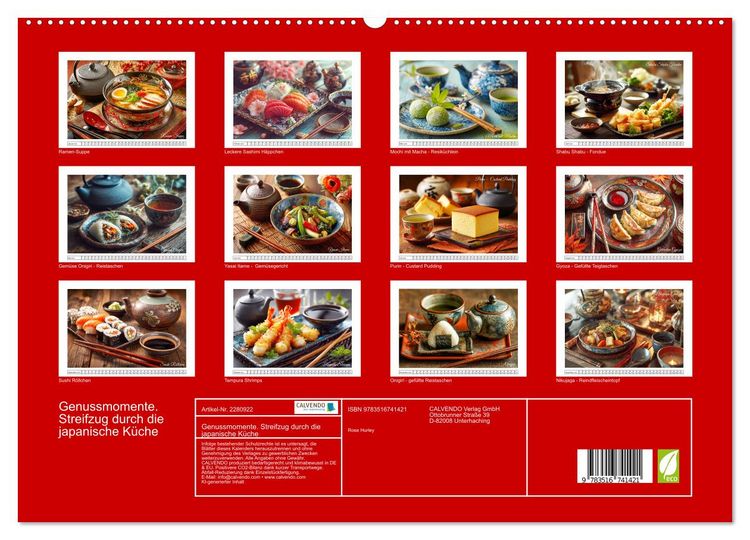 Produktbild: Genussmomente. Streifzug durch die japanische K&uuml;che (hochwertiger Premium Wandkalender 2026 DIN A2 quer), Kunstdruck in Hochglanz